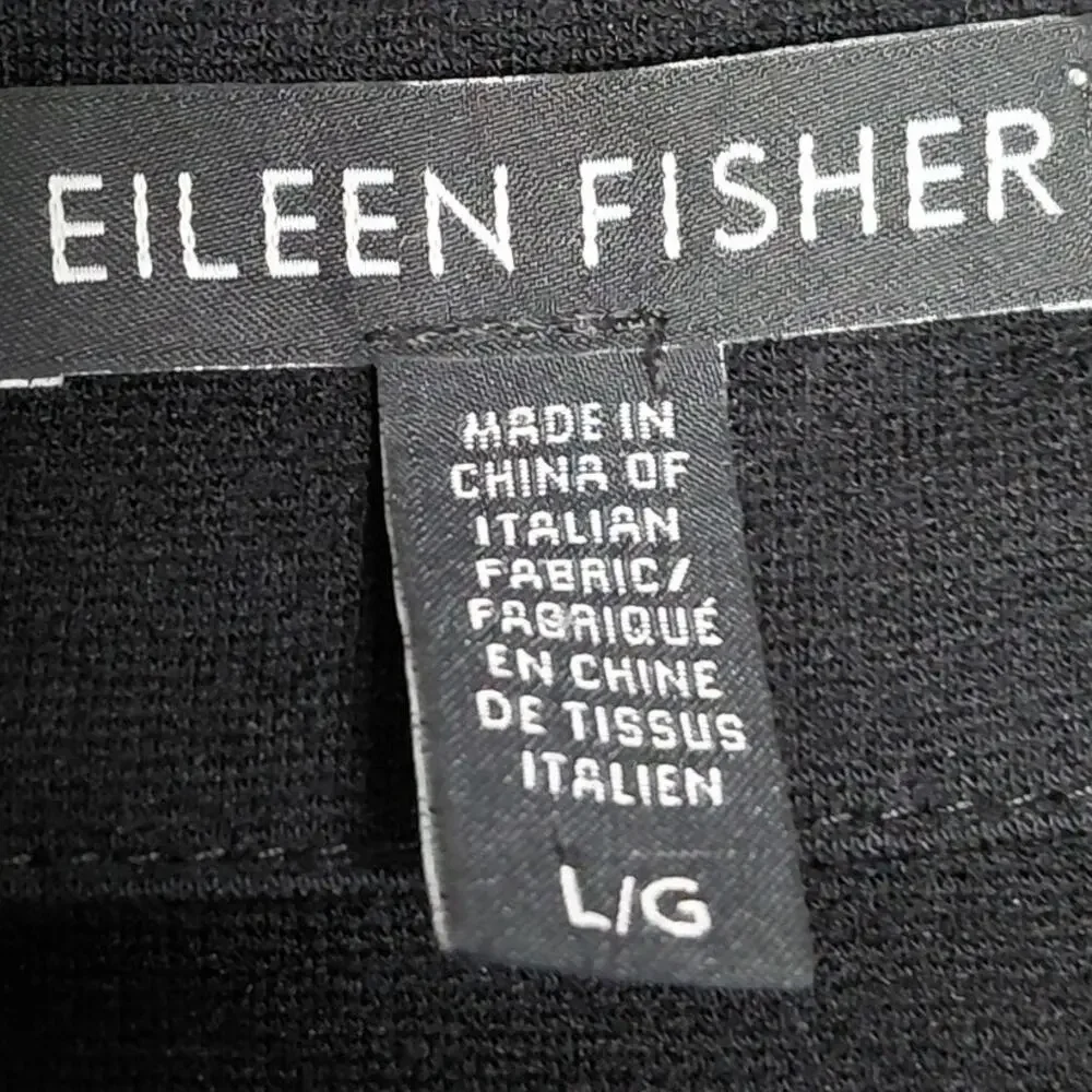 Eileen Fisher Leather Knit Pencil Knee Length Stretch Skirt Women Size L